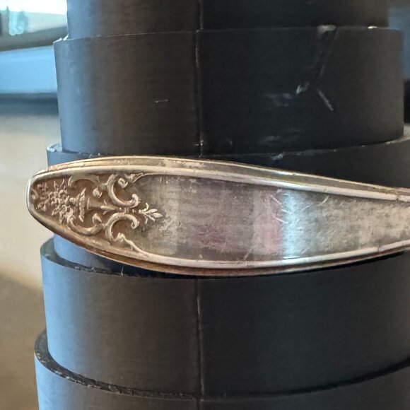 Sterling Silver Plated Bent Fork Cuff Bracelet – Upcycled Vintage Jewelry - Picture 5 of 10